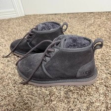 UGG Neumel Women Gray Lilac Suede Chukka Boots Ankle Lace Up Insulated 35 - 36