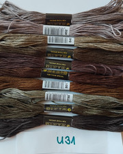 Stickgarn Spaltgarn 10 Docken Döckchen Sticken Garn Nähen U31 MIX braun Töne NEU