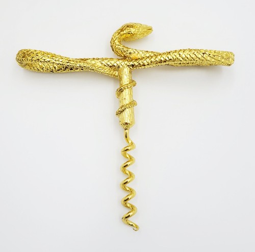 Raro Cavatappi Pottery Barn Edizione Limitata Gold Serpent Ouvre-Bouteille NIOB - Foto 7 di 9