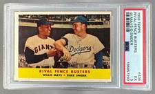 1958 Topps #436 Rival Fence Busters Willie Mays Duke Snider PSA 5 136857290