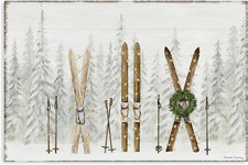 Pine Lodge Ski Motif Canvas Wall Art Design by Danielle Murray, 36 X 24