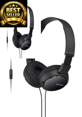 Sony ZX Series Wired On-Ear Headphones with Mic, Black One-size, 