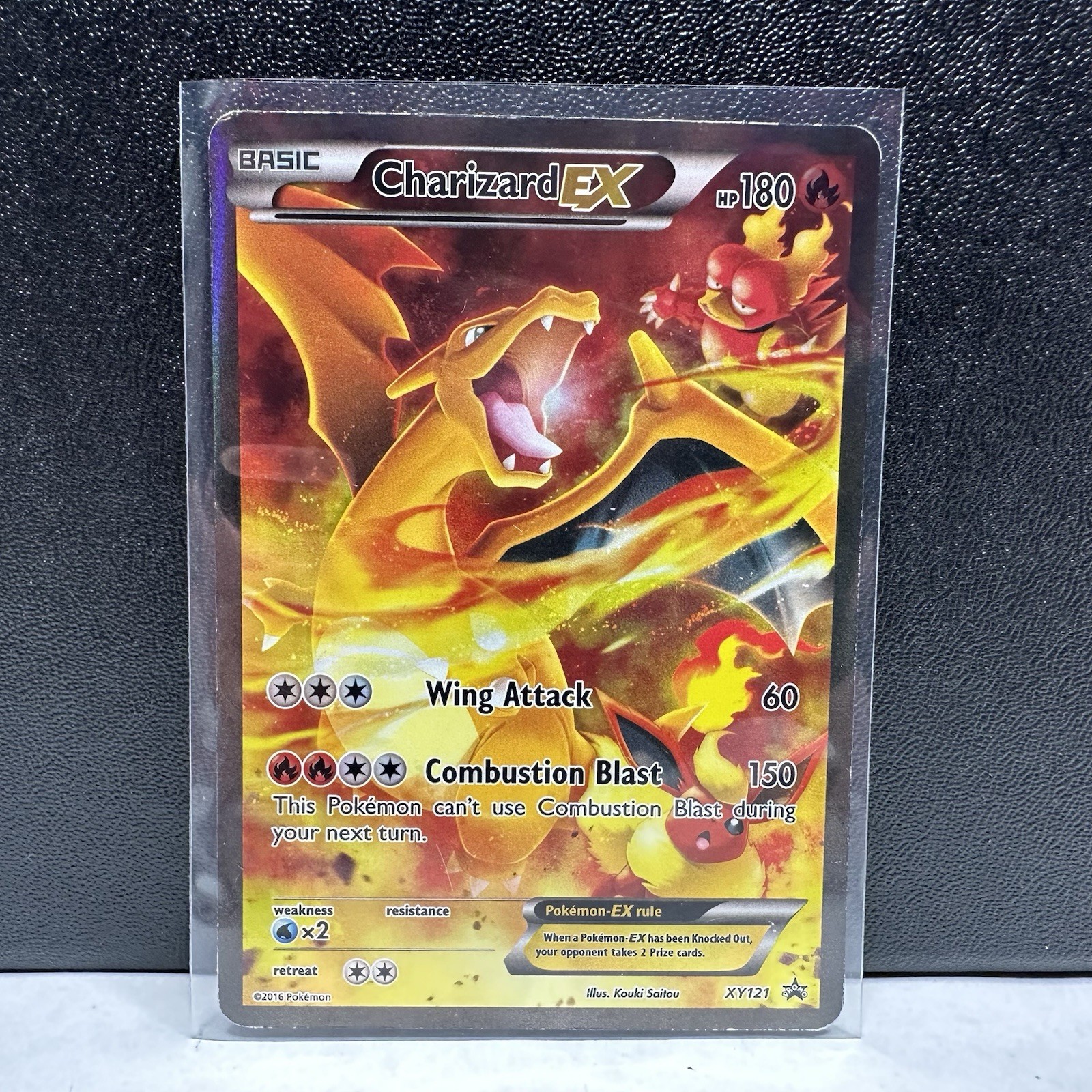 2016 Pokemon XY121 Charizard EX Holo Ultra Rare Full Art Promo BAD CONDITION
