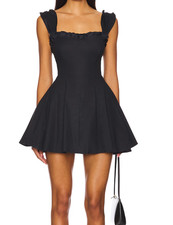 Free People Womens Midnight Magic Fit & Flare Mini Dress Black Size Medium NWOT