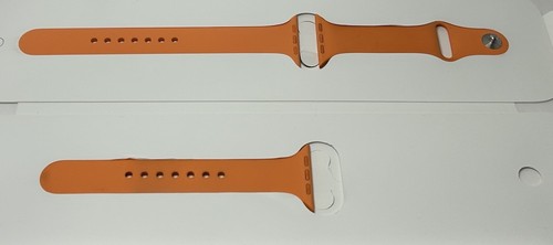 Original Apple Watch Sport Band Silicone Papaya Orange 44mm New Open Box - Photo 2 sur 12