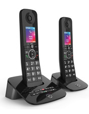 Image of BT Premium Phone Cordless Home Phone, 2 Handsets, Answering Machine, Black