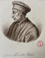 Old Master Portrait Drawing of Cosimo de' Medici il Vecchio (1389-1464) Pontormo