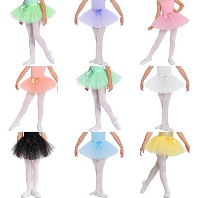 Mädchen Tüll Glänzend Ballett-Tutu-Rock Kleinkind Paillette Verkleiden Leistung