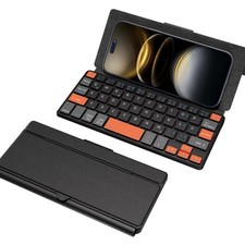 Dual Bluetooth Tastatur Mini Tragbare Funktastatur für iPhone iPad Samsung Fo...