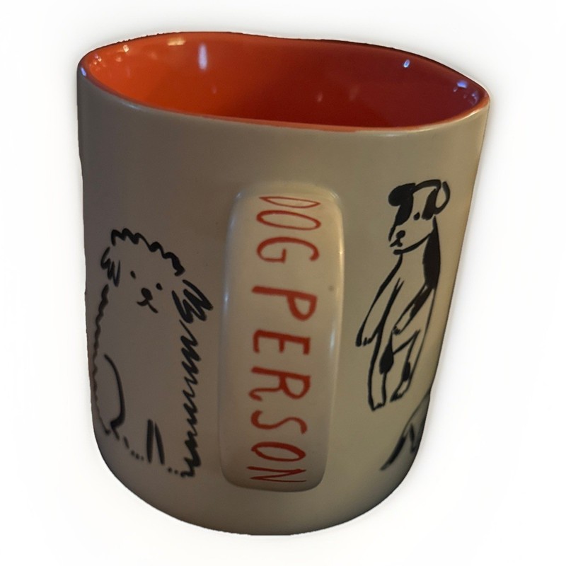 Dog Person Coffee Mug Stoneware 16 oz Opalhouse Cup Orange Black White