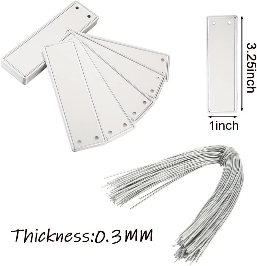 Aluminum Plant Labels - 120PCS Metal Tags with Wires for Plant Markers, Tree Tag