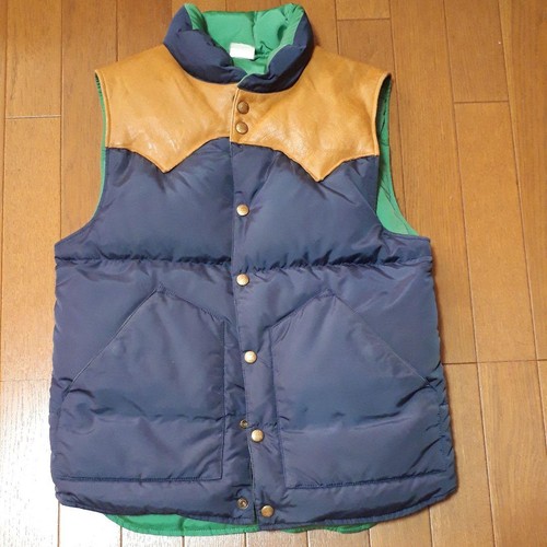 RRL, RRL Down Vest XS Size Nylon Leather Trim Vintage Puffer Jacket Mens Outerwear