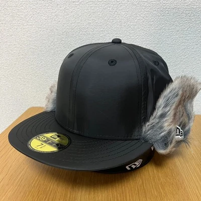 New Era 59FIFTY Flip Down Water Repellent Fur Black Fitted Cap Unisex 14668884