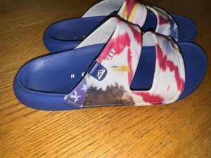 Reef Men\'s Oasis Double Up Slide Sandal Red White Blue USA Bald Eagle Sz 10 NWT Amazon.com | REEF Mens Sandals, Oasis Double Up, Birch Palm  main image 4