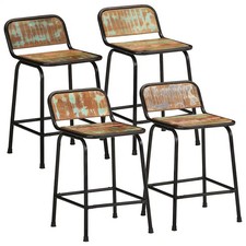WALPLUS Bar Stools 4pcs 46x35.5x70cm Reclaimed Wood Kitchen Chairs