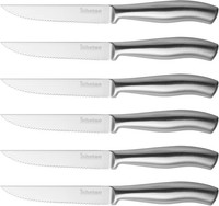 Steakmesser-Set 6-Teilig Rostfreier Stahl Extra Scharf 12 Cm KüChenmesser