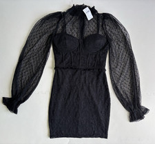 WINDSOR Womens Dress Mesh Lace Corset Vamp Goth Vamp Whimsigoth Witchy - Sz S