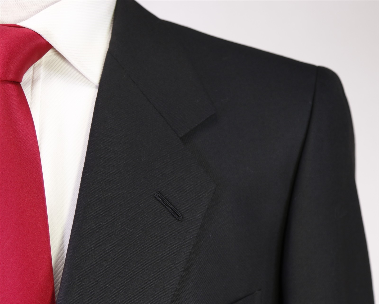 Hickey Freeman Bespoke Solid Black Wool Mohair 2-… - image 4