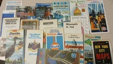 Vintage Gas Station Road Maps Collection Shell Gulf Texaco Mobil 15 Maps