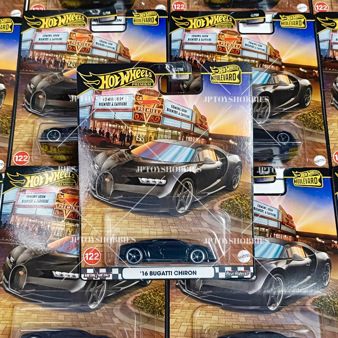 Hot Wheels Premium Boulevard '16 Bugatti Chiron Set 1 10 20 Black