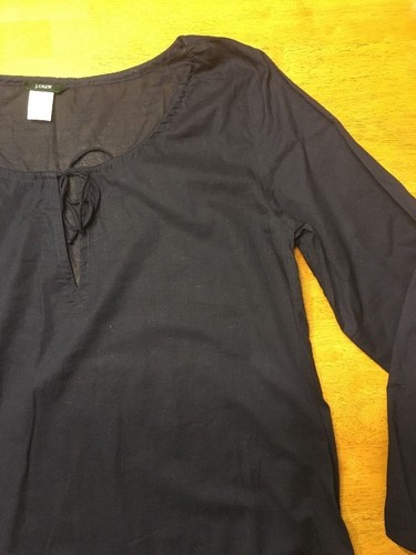 J. Crew Women's Navy Blue V-Neck Long Sleeve Dress / Cover Eyelet - Size: Small - Picture 7 of 11