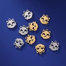 5pcs Cat Sun Charms for Jewelry Making Minimal Necklace Bracelet Earrings DIY