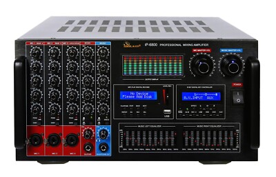IDOLmain IP-6800 8000W Amplifier + Equalizer, Bluetooth, HDMI, Optical,Recording