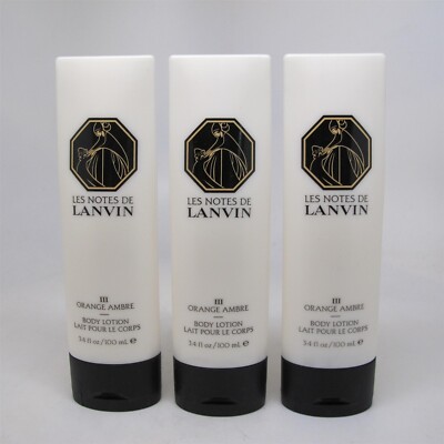 Les Notes de Lanvin (III ORANGE AMBRE)100 ml/ 3.4 oz Body Lotion (3 COUNT)