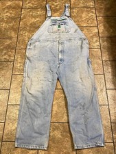 Vintage Liberty Overalls Size 50x32 Denim Bib Blue Jeans Pockets Cotton Men
