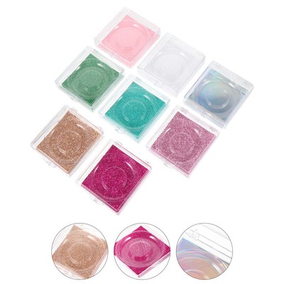 8Pcs Glitter Lash Fällen Leere Lidschatten Container Strass Wimpern Lagerung