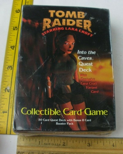 Tomb Raider Collectible Card Game Into the Caves Quest Deck sealed 1999 CCG