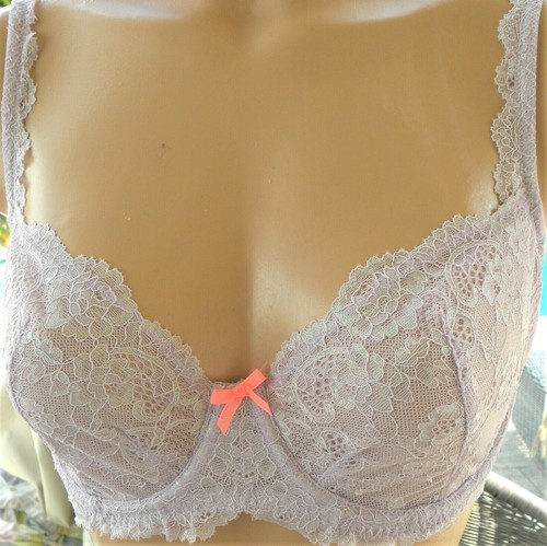 Victorias Secret bra 32DDD unlined lilac lavender dream angel lace shimmer shine - Picture 2 of 2