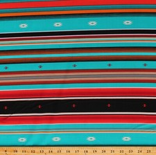 Cotton Southwestern Tucson Tribal Print Striped Fabric Print by the Yard D463.58