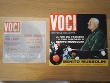 VOCI STORICHE MUSSOLINI FASCISMO DISCORSI RIVISTA+DISCO 45 Giri 
