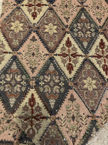 Beaded Table Runner Moroccan-style pattern w/Tassels 14" x 70" - Picture 3 of 8