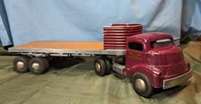  Smith Miller Vintage 1950's Truck & Wooden Semi Trailer Smitty Toys  USA