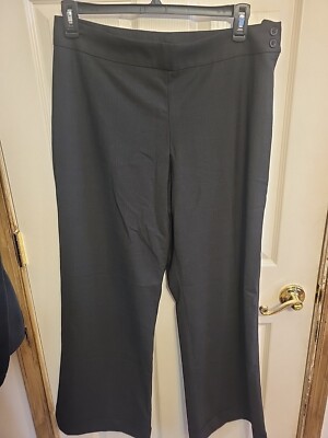 The Limited STRETCH side Zip Wide Leg Dress Trouser With Cuff Size 14 Dark Gray