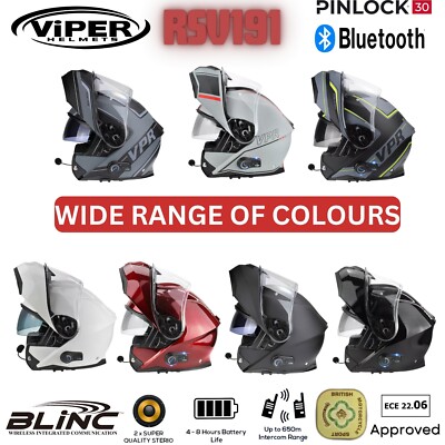 ViPER RSV191 BLINC BLUETOOTH KLAPPHELM VORNE MOTORRAD MOTORRADHELM GRATIS PINLOCK