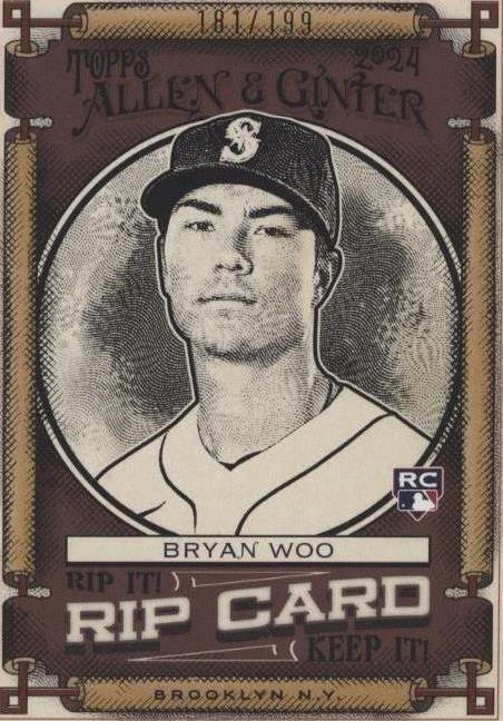 2024 Topps Allen & Ginter - Rip Cards Bryan Woo #RIP-BW Ripped /199 (RC ...