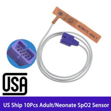 US 10Pcs Disposable Oximax Spo2 Sensor Compatible For Nellcor Neonate/Adult 9Pin