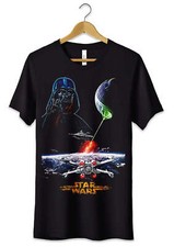 T-Shirt Maglietta Star Wars Film Cult Guerre Stellari Tshirt Nera Regalo Unisex