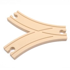 Weiche mit 2 Fahrspuren - Holzeisenbahn-Erweiterung passend für Eichhorn, Brio..