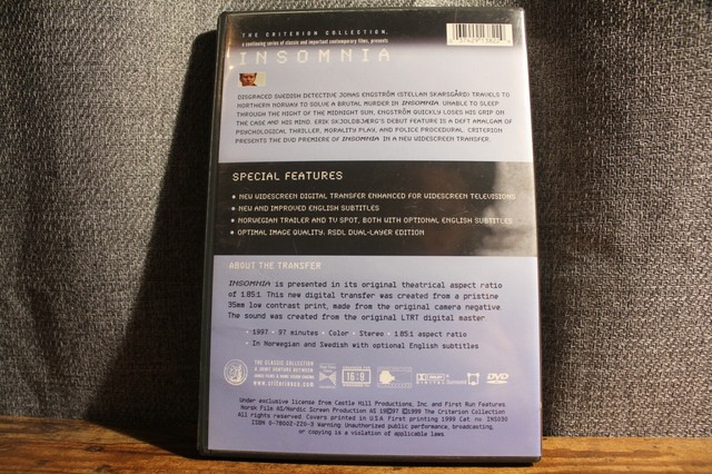 Insomnia Criterion Collection Dvd 1997 For Sale Online Ebay
