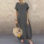 2019 Women Polka Dot Check Print Cotton Linen Dress Sleeveless O Neck Loose Ladi - Foto 6