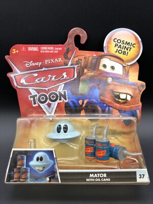 Disney Pixar Cars Mator With Oil Cans And Stand UFO UFM Mater