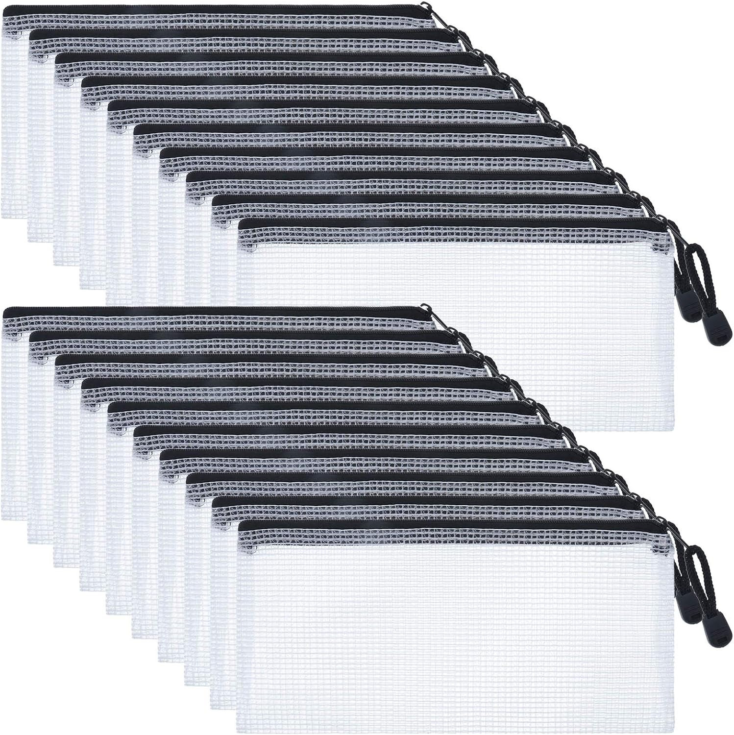 20 Stück A6 Dokumententasche Reißverschlusstasche Wasserdicht Zipper Taschen