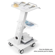 3 Tiers Medical Dental Lab Mobile Rolling Tool Cart Trolley Stainless Steel Flat