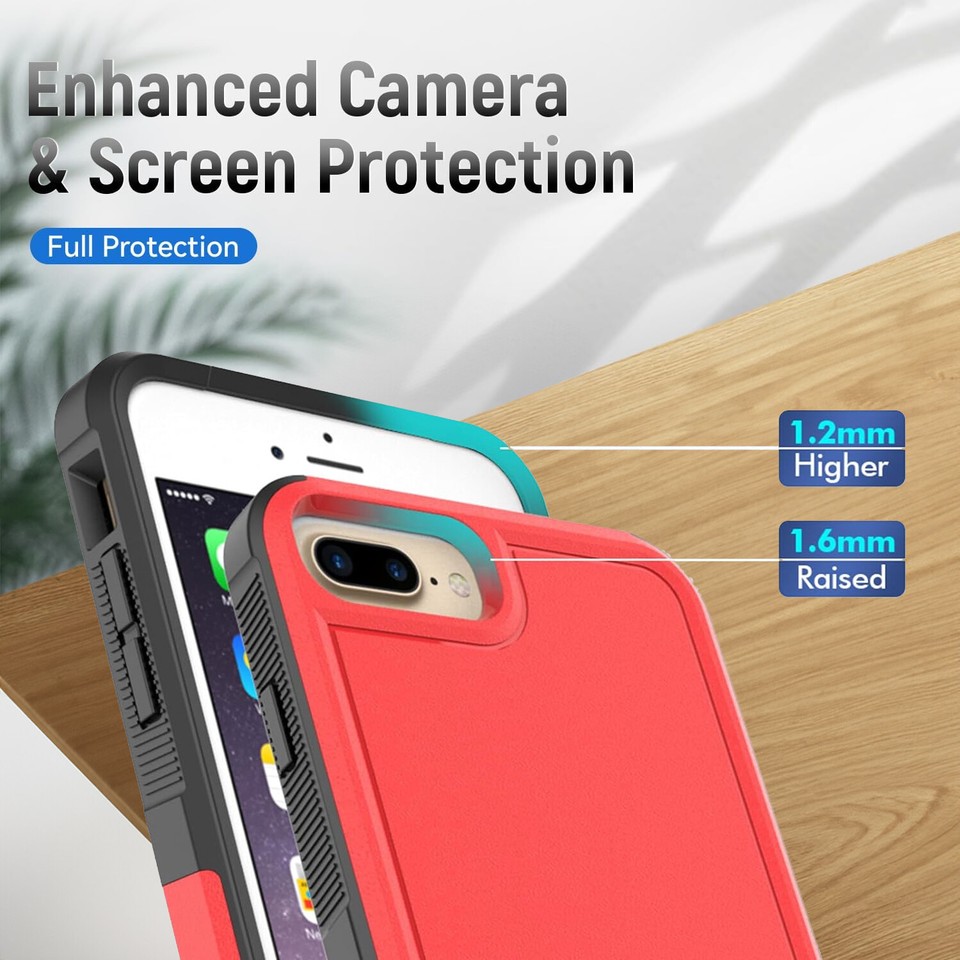 For iPhone SE 8 7 Plus 6s Case Phone Cover Shockproof Ring Stand+ ...