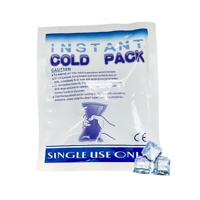 Instant Cold Pack, 6 x 8 - Pack of 10, First Aid, Disposable, Portable Ice Pack