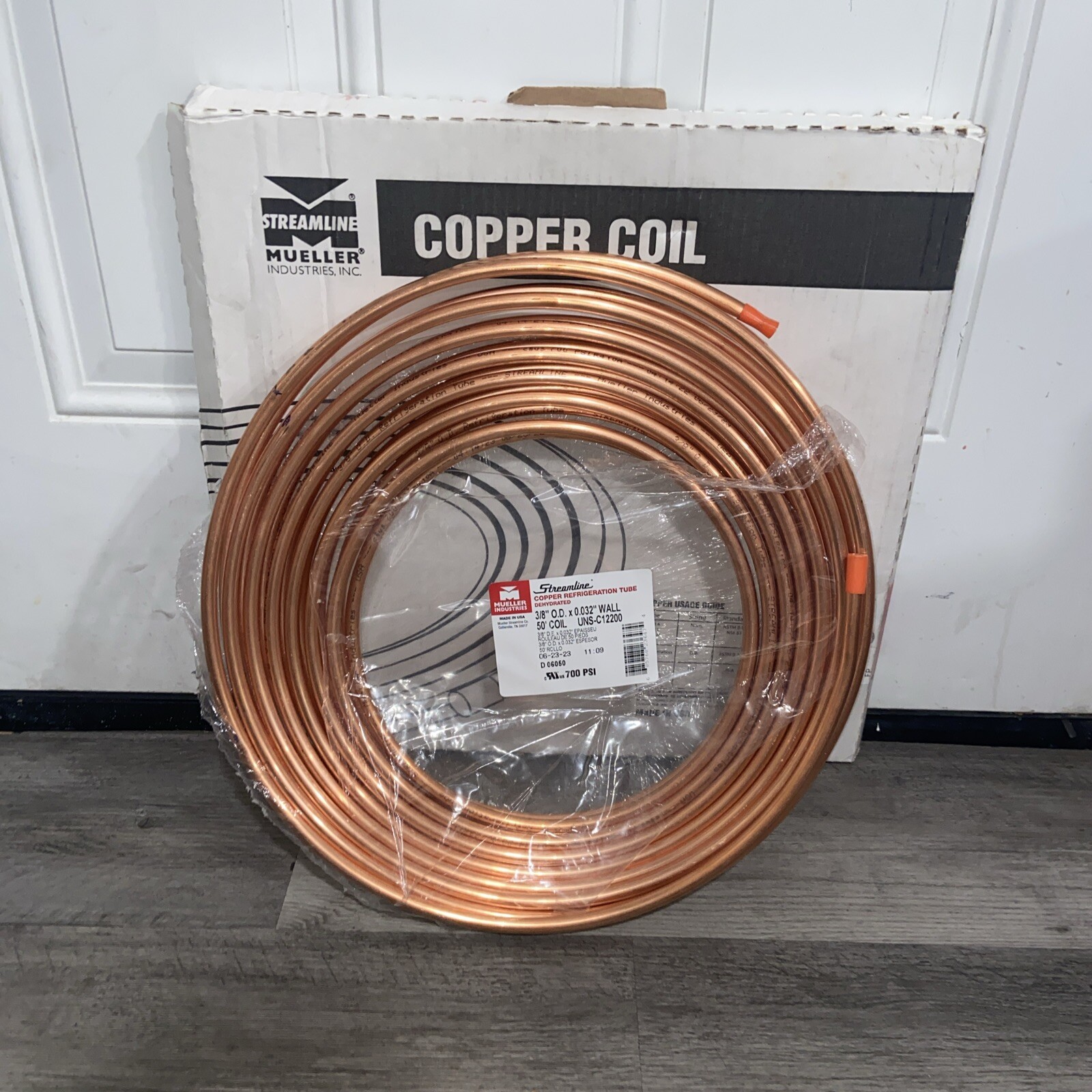 MUELLER D 06050P Streamline 3/8IN OD X 50FT Refrigeration Copper Coil